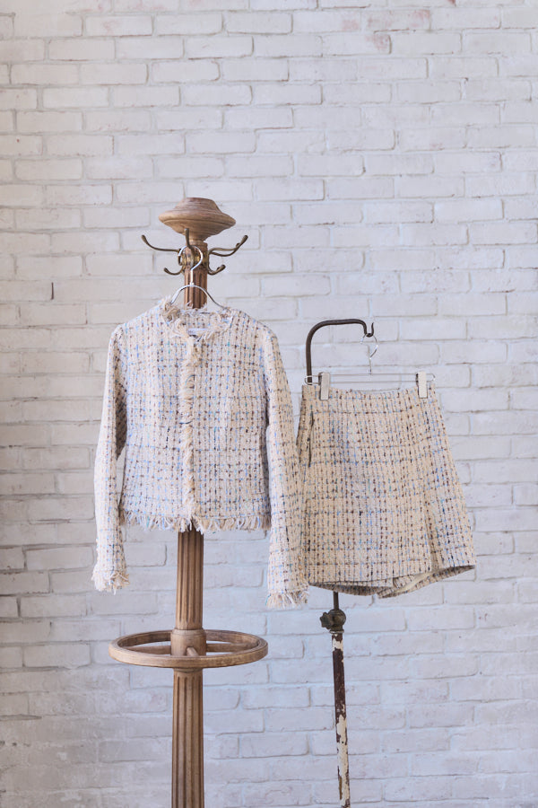 Fringe Tweed Jacket -Antique white- – Meline M